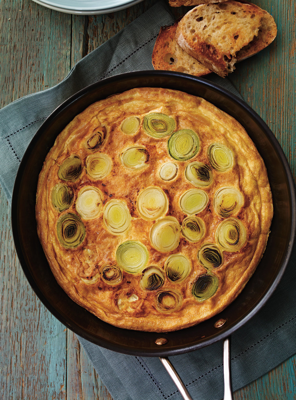 Omelette aux poireaux et au chèvre