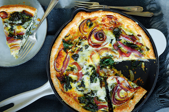 Tuscan Kale and Red Onion Quiche