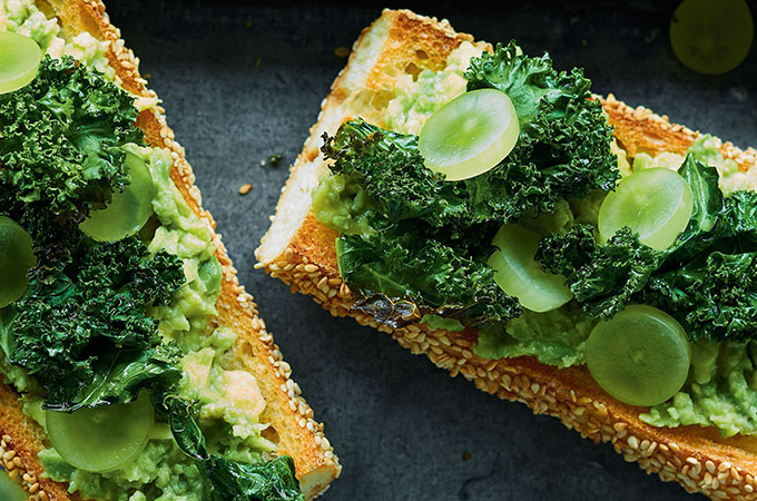 Crispy Kale and Avocado Toasts