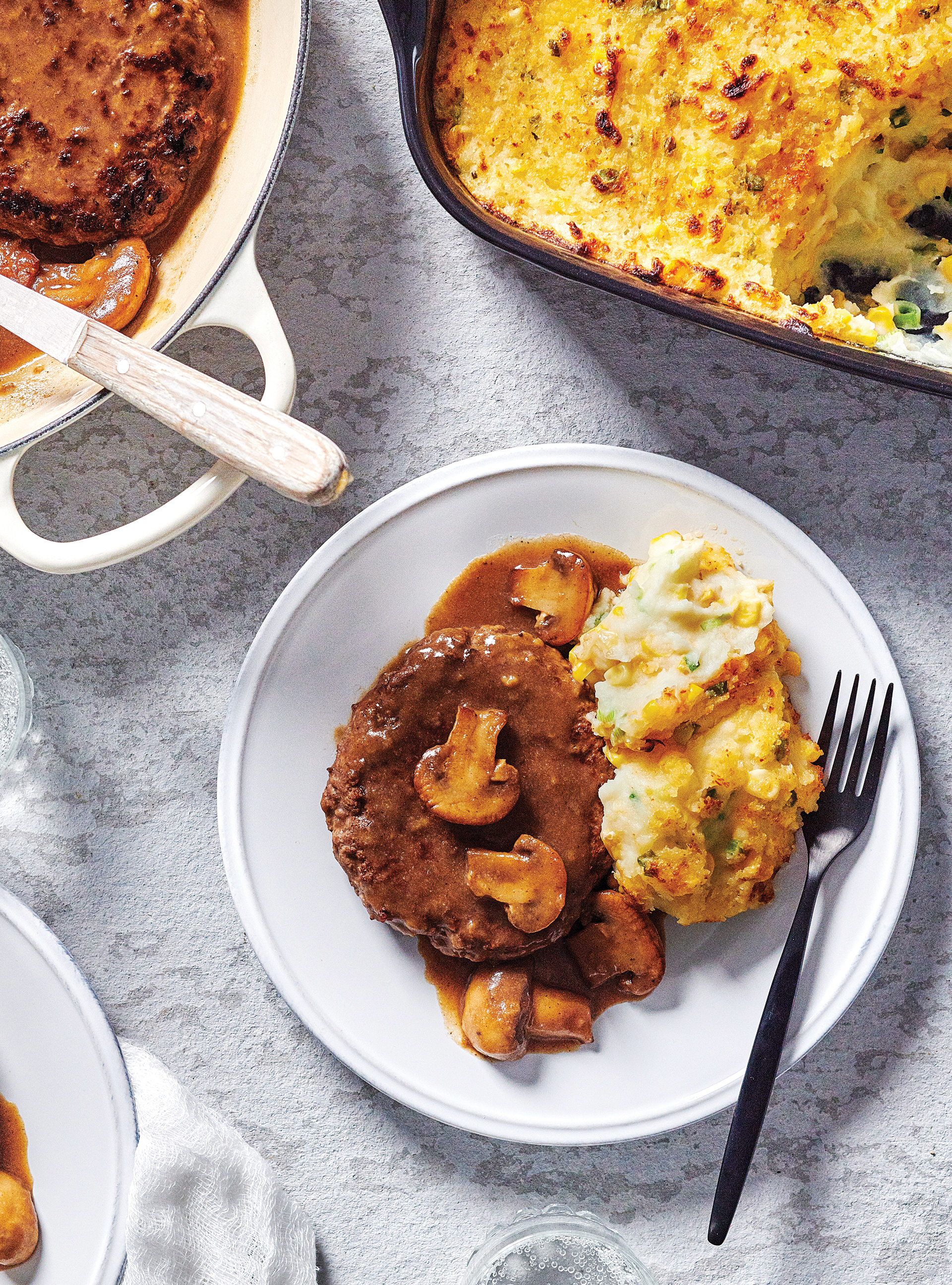 Hamburger steak aux champignons